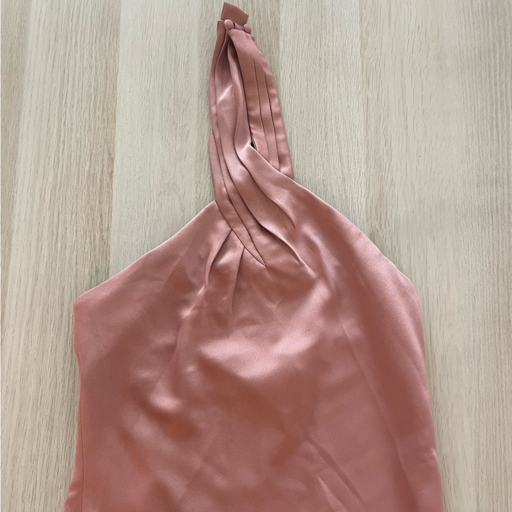 Bhldn Ruby Twist Halter Satin Gown - image 5